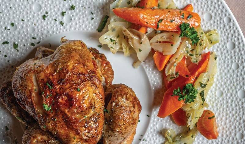 Zurbian rice dish with chicken served at Al Khaima Geneva
